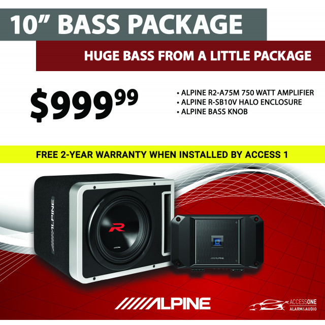 Alpine Single 10 R Series Halo Bass Package 
